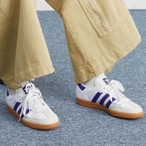 Adidas Samba OG White and Purple with Gum Sole size 5 NWT - Picture 2 of 11
